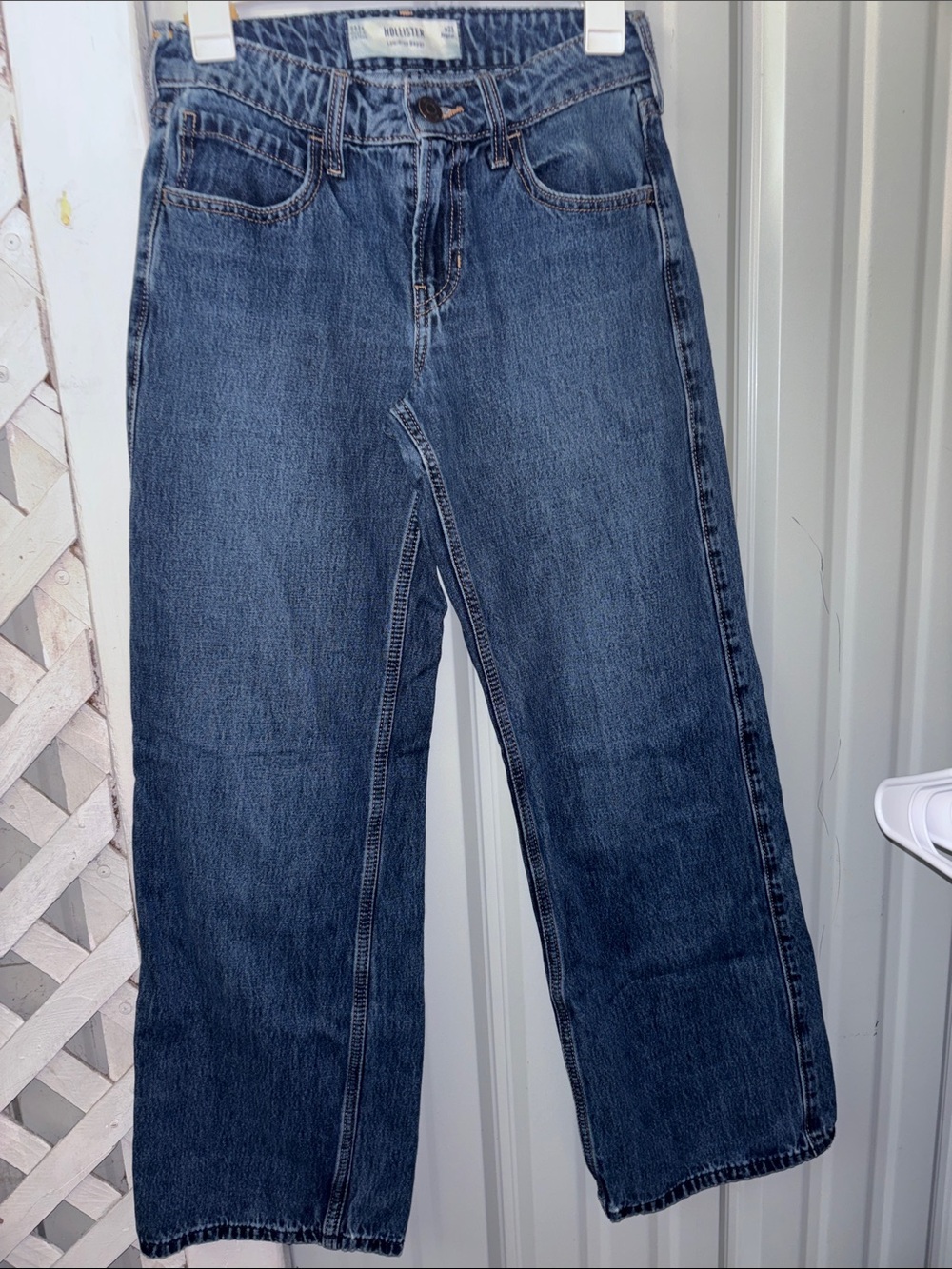 Hollister Women's Wide-Leg Dark Blue Jeans